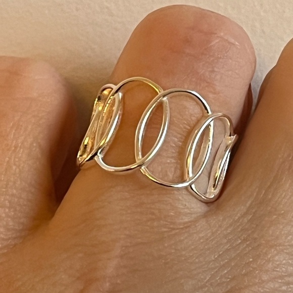 925 SOLID STERLING SILVER ABSTRACT RING - Picture 2 of 7